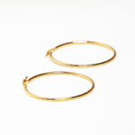 Boucles d'oreilles or 18k - Créoles Lisses à cliquet | AB GOLD bijouterie : bijoutier-artisan martinique