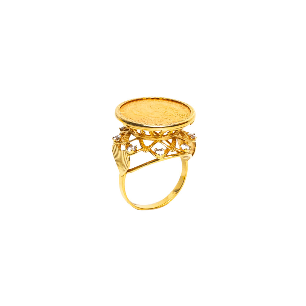 Bague or 18k Coq 20 francs 1/1 - bague montée sur anneau | AB GOLD bijouterie : bijoutier-artisan