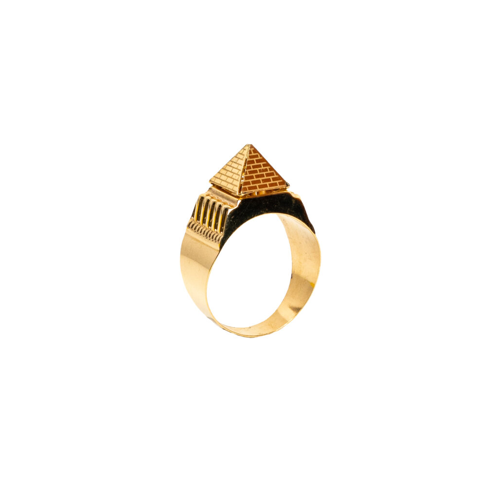Bague or 18k - Pyramide 3D - chevalière | AB GOLD bijouterie : bijoutier-artisan