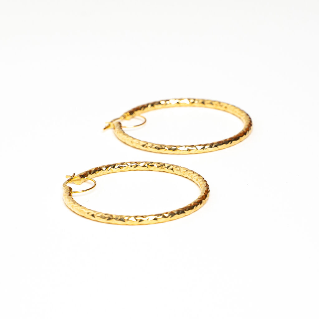 Boucles d'oreilles or 18k - Petites Créoles 3D à cliquet | AB GOLD bijouterie : bijoutier-artisan martinique