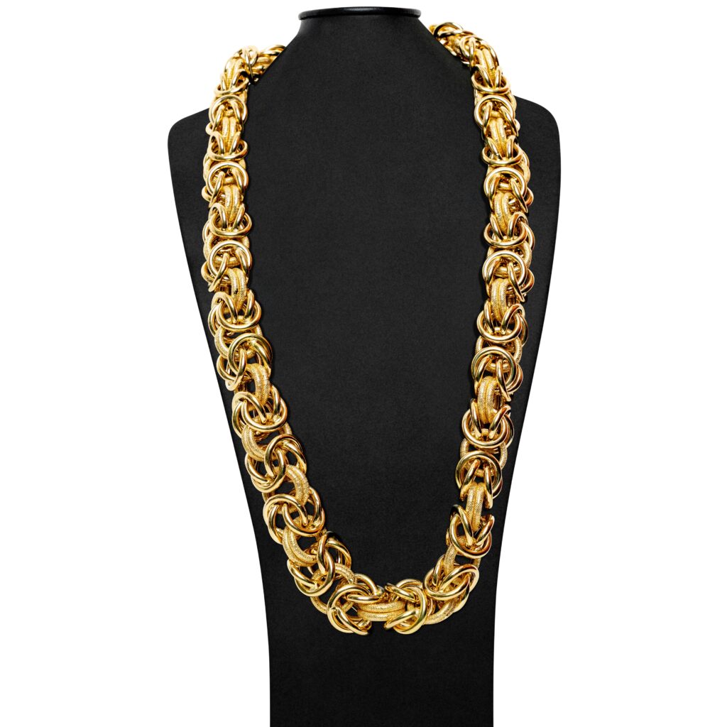 Collier or 18k - Chaine Maille Royale 3D | AB GOLD bijouterie : bijoutier-artisan martinique