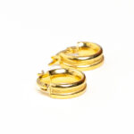 Boucles d'oreilles or 18k - Mini Créoles Double à cliquet | AB GOLD bijouterie : bijoutier-artisan martinique
