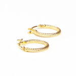 Boucles d'oreilles or 18k - Mini Créoles 3D à cliquet | AB GOLD bijouterie : bijoutier-artisan martinique