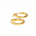 Boucles d'oreilles or 18k - Mini Créoles Piquées Plates à cliquet | AB GOLD bijouterie : bijoutier-artisan martinique
