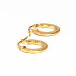 Boucles d'oreilles or 18k - Mini Créoles Granulées plates à cliquet | AB GOLD bijouterie : bijoutier-artisan martinique