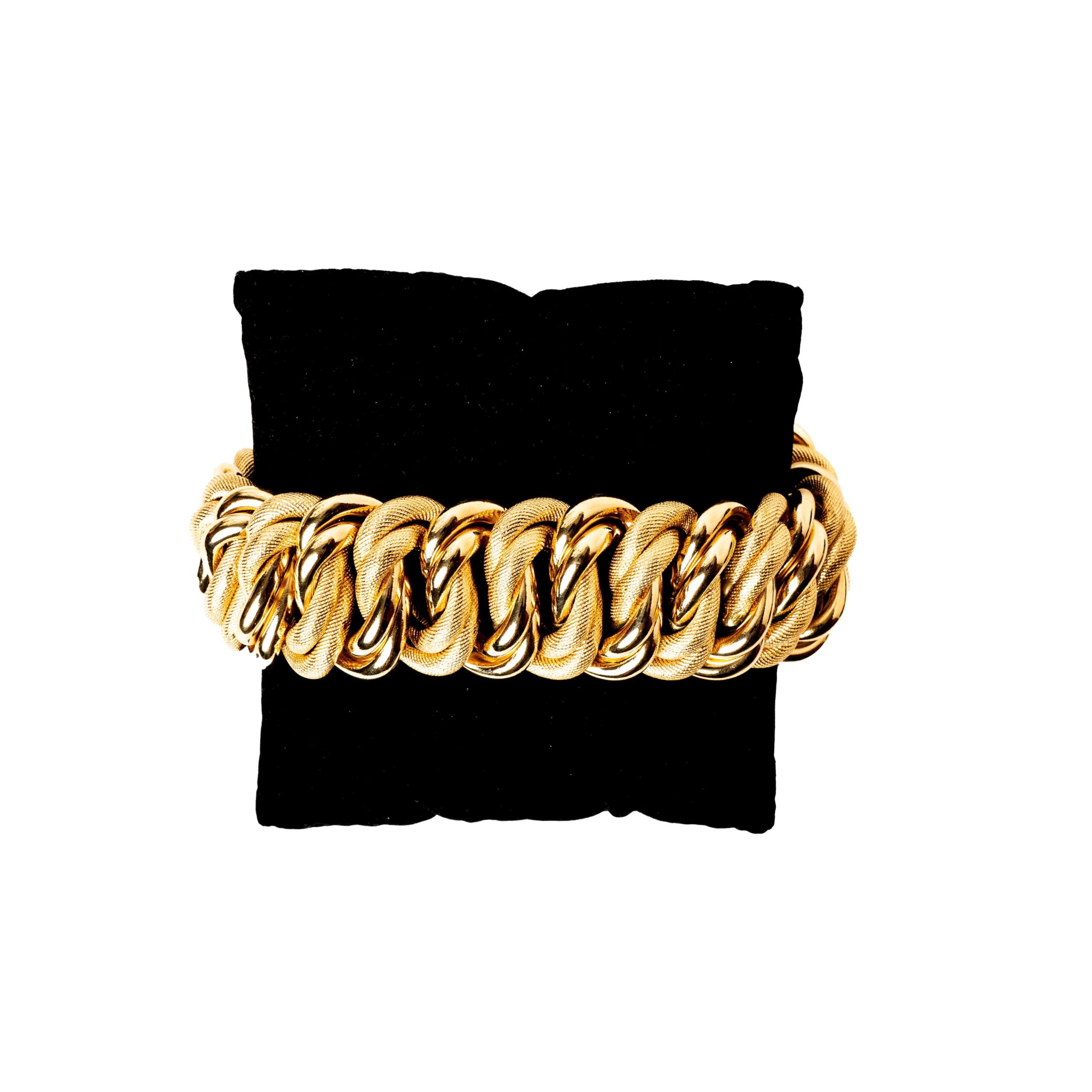 Bracelet or 18k - Maille Américaine piquée 6715 | AB GOLD bijouterie : bijoutier-artisan martinique