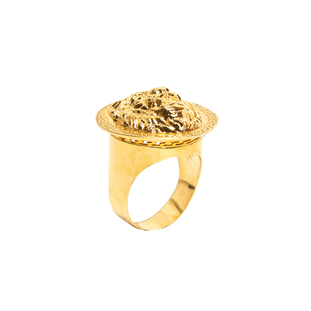 Bague or 18k - Versace x Lion XL 3D - chevalière | AB GOLD bijouterie : bijoutier-artisan