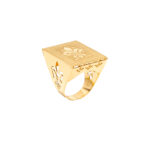 Bague or 18k - Fleur de Lys x Versace - chevalière rectangulaire | AB GOLD bijouterie : bijoutier-artisan