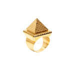 Bague or 18k - Pyramide XL 3D - chevalière | AB GOLD bijouterie : bijoutier-artisan