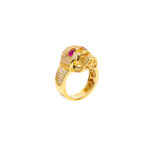 Bague or 18k - Crane / Tête de mort 3D - chevalière | AB GOLD bijouterie : bijoutier-artisan