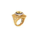 Bague or 18k Lion x Versace - monture Eiffel Carré 3D 1/2 - chevalière | AB GOLD bijouterie : bijoutier-artisan