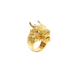 Bague or 18k - Tête de Dragon 3D - chevalière | AB GOLD bijouterie : bijoutier-artisan