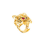 Bague or 18k - Tête de Panthère Origami 3D - chevalière | AB GOLD bijouterie : bijoutier-artisan