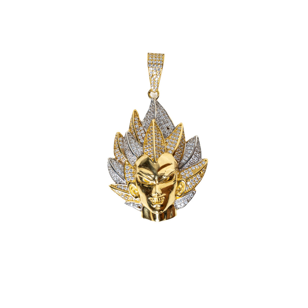 Pendentif or 18k Dragon Ball Z Vegeta | AB GOLD bijouterie : bijoutier-artisan martinique