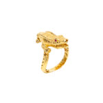 Bague or 18k - Crocodile 3D - bague montée sur anneau | AB GOLD bijouterie : bijoutier-artisan