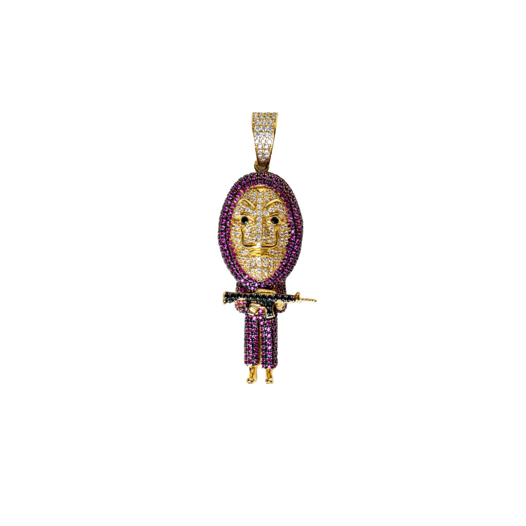 Pendentif or 18k Casa de Papel XL | AB GOLD bijouterie : bijoutier-artisan martinique