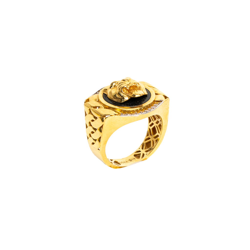 Bague or 18k Tigre Or Noir 3D - chevalière | AB GOLD bijouterie : bijoutier-artisan