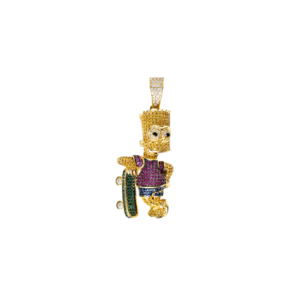 Pendentif or 18k Bart Simpson | AB GOLD bijouterie : bijoutier-artisan martinique