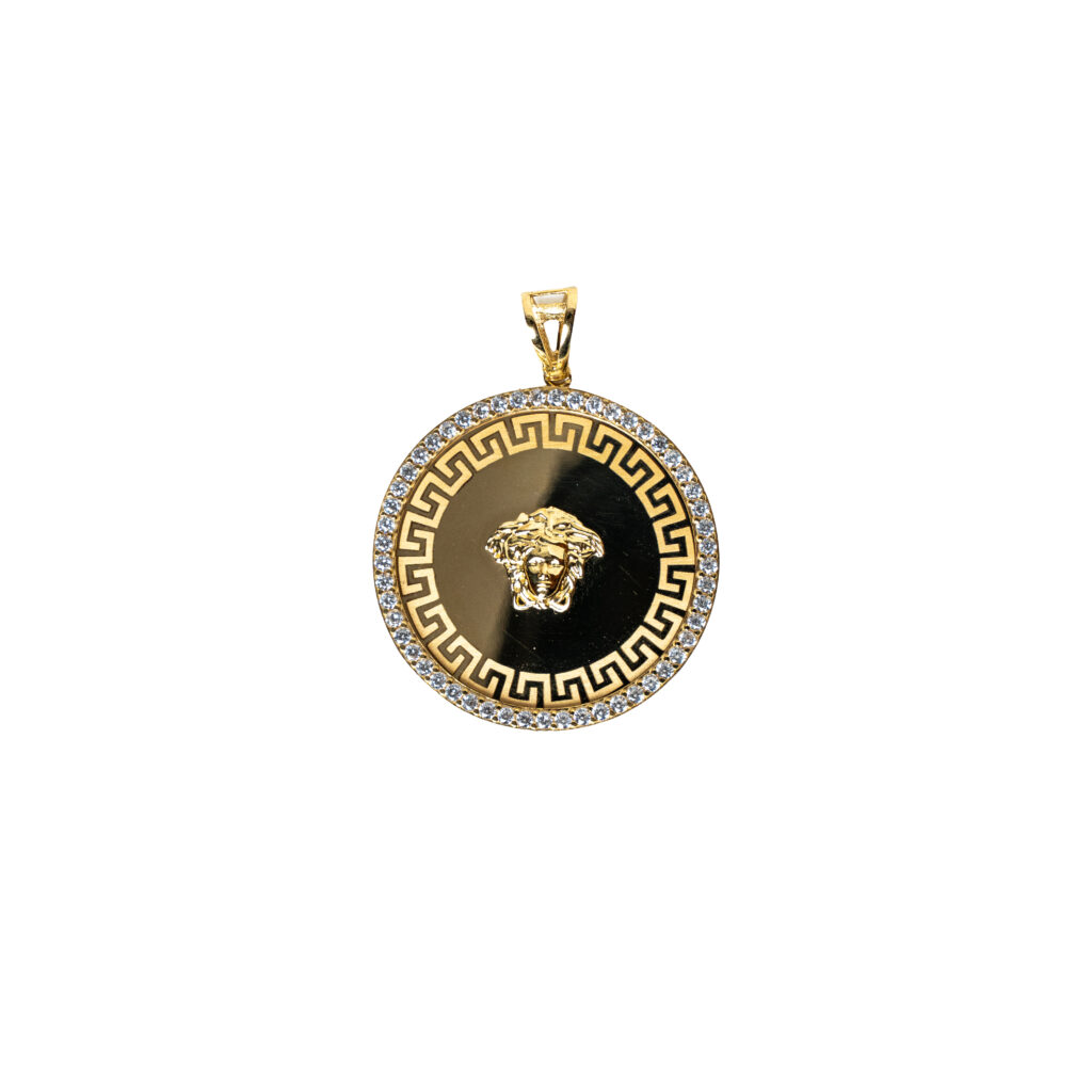Pendentif or 18k Médaillon Versace Noir | AB GOLD bijouterie : bijoutier-artisan martinique