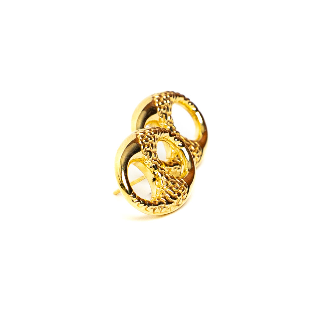 Boucles d'oreilles or 18k - Clous Café bi-finitions | AB GOLD bijouterie : bijoutier-artisan martinique