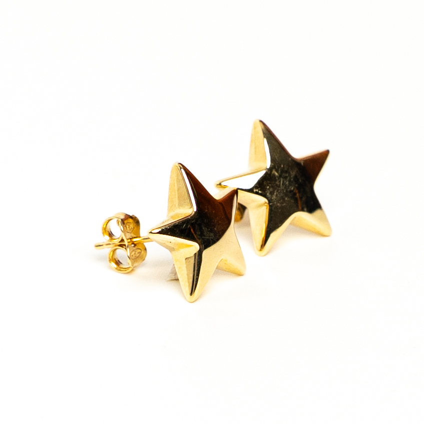 Boucles d'oreilles or 18k - Clous étoiles | AB GOLD bijouterie : bijoutier-artisan martinique